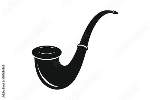 tobacco pipe silhouette vector illustration isolated on white background