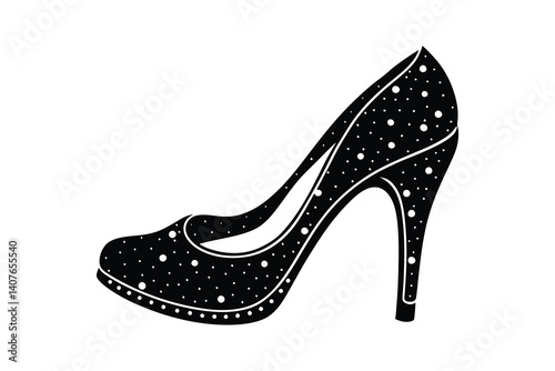 black high heel shoes icon silhouette vector illustration