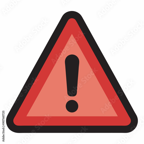 Hazard warning attention sign with exclamation mark symbol 