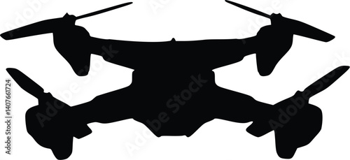 Drone silhouettes set, large pack of vector silhouette design, isolated white background