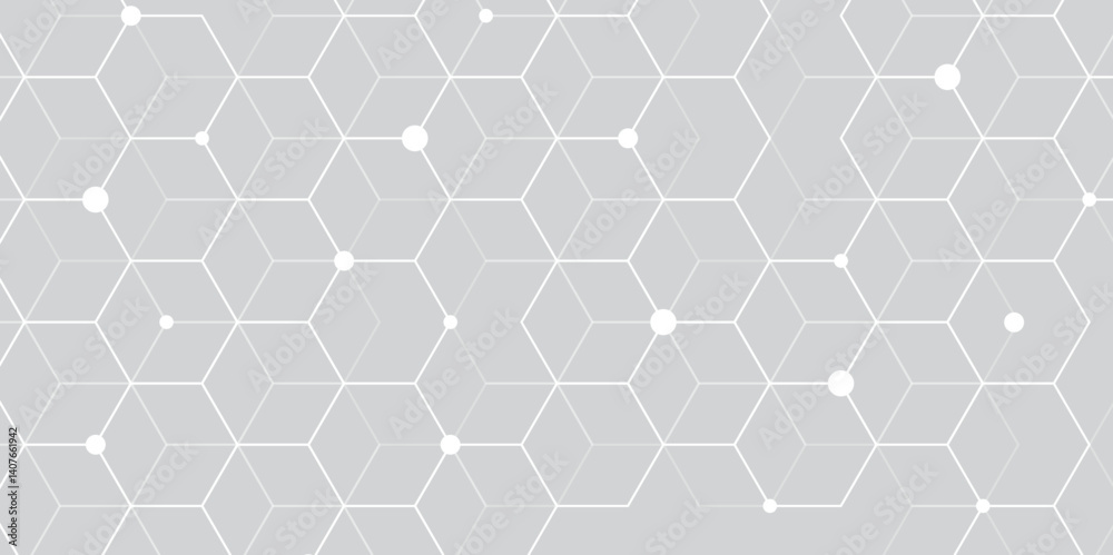 abstract geometric hexagon with connecting dots and lines. Hexagonal Molecular structure abstract tech network pattern, connecting Medical science, technology concept background Vector illustration. abstract geometric hexagon with connecting dots and lines. Hexagonal Molecular structure abstract tech network pattern, connecting Medical science, technology concept background Vector illustration.