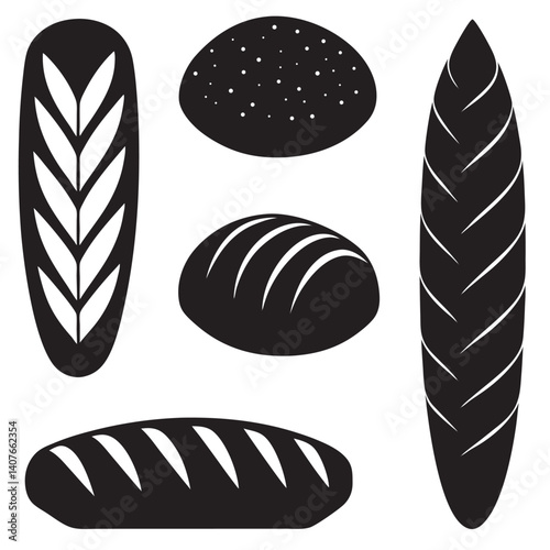 Bread silhouette vector 