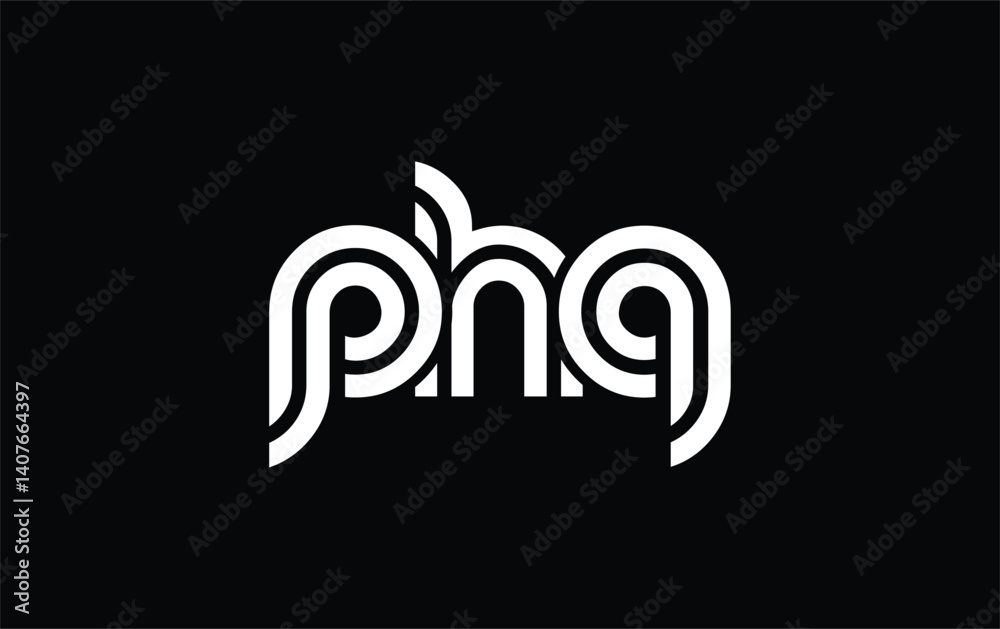 Fototapeta premium PHQ Creative Unique Modern Letter Logo Design. Stylized logo featuring a unique letter design, presenting abstract minimalist aesthetics and modern appeal.