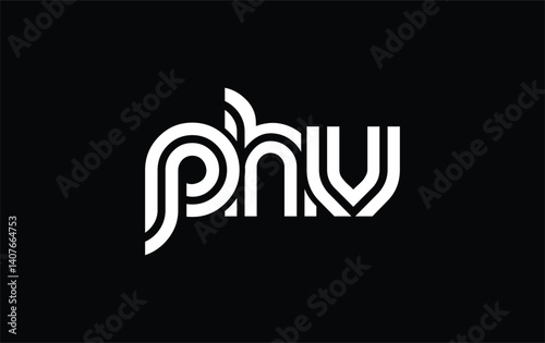 PHV Creative Unique Modern Letter Logo Design. Stylized logo featuring a unique letter design, presenting abstract minimalist aesthetics and modern appeal.