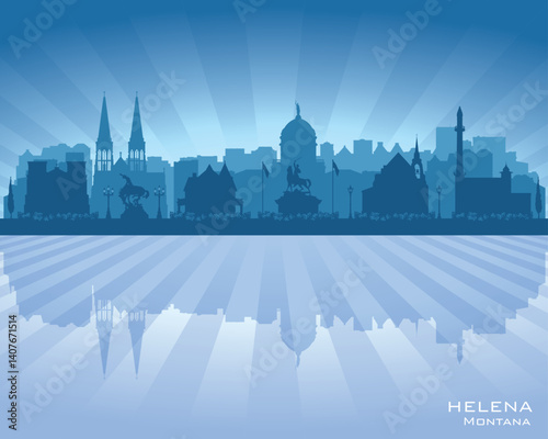 Helena Montana city skyline vector silhouette