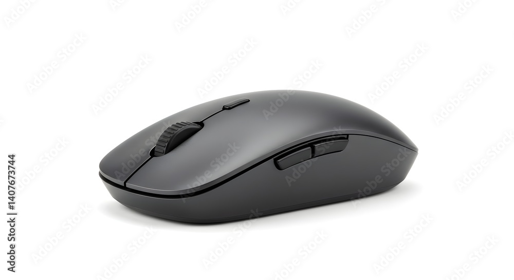 Sleek Black Wireless Computer Mouse with Ergonomic Design Sleek Black Wireless Computer Mouse with Ergonomic Design