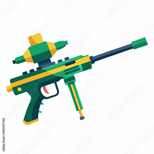 High Velocity Paintball Rifle with Extended Tank Design