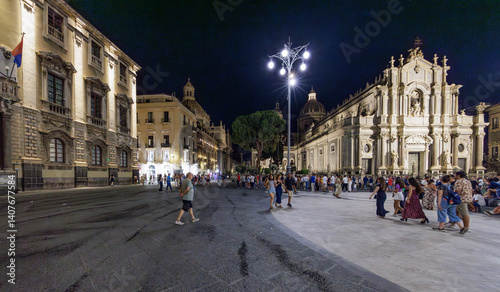 The Fountain of Elephant on the Cathedral Square in Catania, Sicily