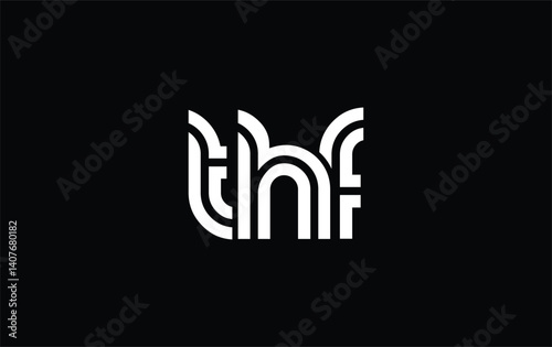 THF Creative Unique Modern Letter Logo Design. Stylized logo featuring a unique letter design, presenting abstract minimalist aesthetics and modern appeal. photo