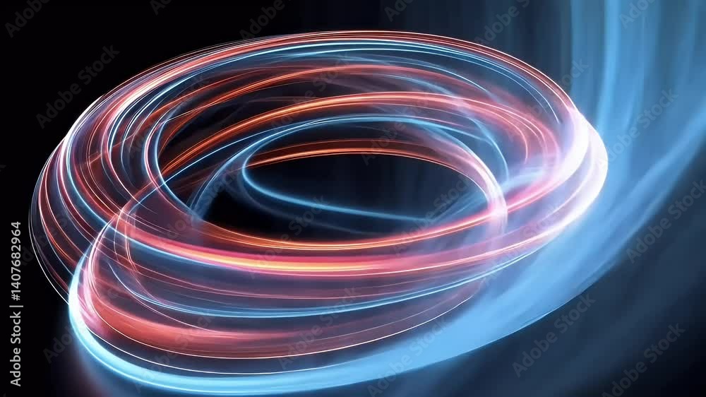 Rotating Glowing Rings Abstract Motion Background Rotating Glowing Rings Abstract Motion Background