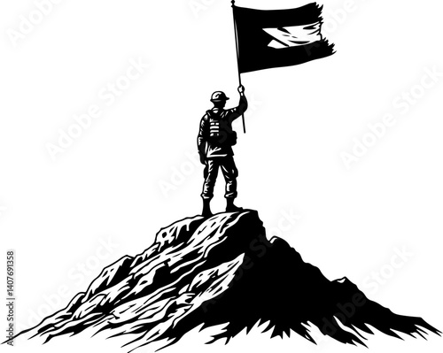 Victory for Palestine on the Peak Flag and Resistance vector 