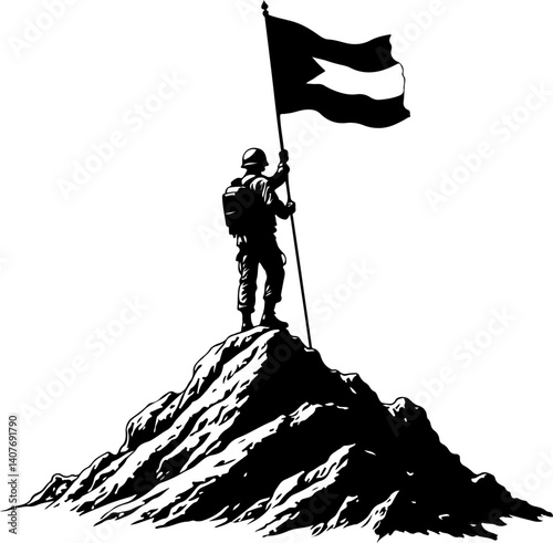 Victory for Palestine on the Peak Flag and Resistance vector 