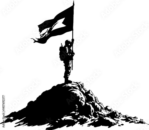 Victory for Palestine on the Peak Flag and Resistance vector 