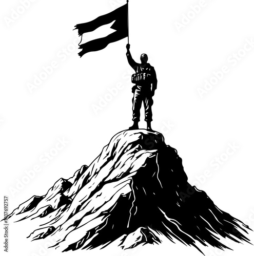 Victory for Palestine on the Peak Flag and Resistance vector 