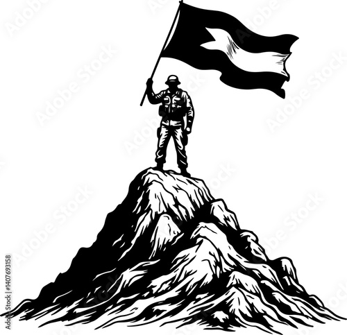 Victory for Palestine on the Peak Flag and Resistance vector 