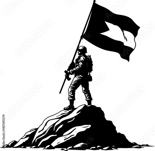 Victory for Palestine on the Peak Flag and Resistance vector 