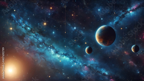 planets in the galaxy with the stars, Generative AI