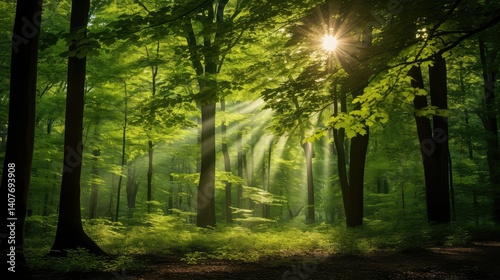 Wallpaper Mural leaves sun burst Torontodigital.ca