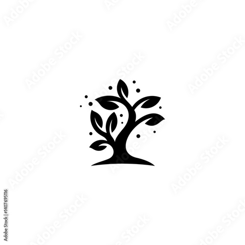 growing tree logo in flat vector design