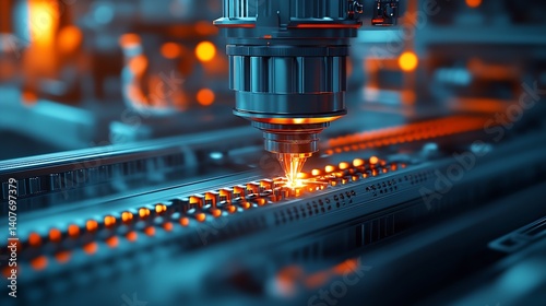 Obraz na płótnie State-of-the-Art Laser Technology for Efficient Industrial Cutting Processes : Generative AI w salonie