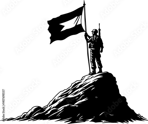 Victory for Palestine on the Peak Flag and Resistance vector 