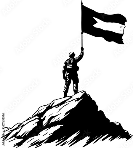 Victory for Palestine on the Peak Flag and Resistance vector 