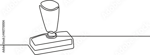 Continuous line drawing Business rubber Stamp isolated icon, Authenticity Stamp rubber stamp Drawing, Statue Hand Drawn Icon, Doodle Style Vector Illustration pro.