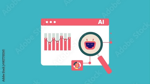 2D Animation of AI-Driven Predictive Analytics Software for Digital Sales and Data Forecasting
