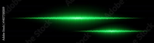 Wallpaper Mural Two horizontal green light beams glowing on black background. Abstract digital energy effect. Futuristic technology and sci-fi concept for design and wallpaper Torontodigital.ca