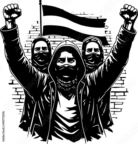 Victory for Palestine on the Peak Flag and Resistance vector 