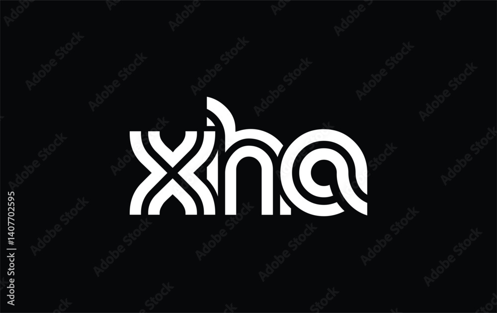 Obraz premium XHA Creative Unique Modern Letter Logo Design. Stylized logo featuring a unique letter design, presenting abstract minimalist aesthetics and modern appeal.