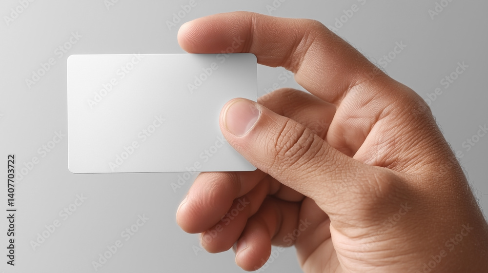 Obraz premium A hand holding a white business card