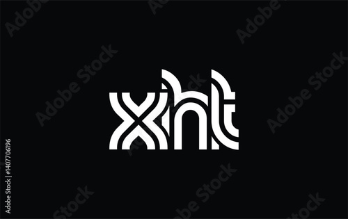 XHT Creative Unique Modern Letter Logo Design. Stylized logo featuring a unique letter design, presenting abstract minimalist aesthetics and modern appeal. photo