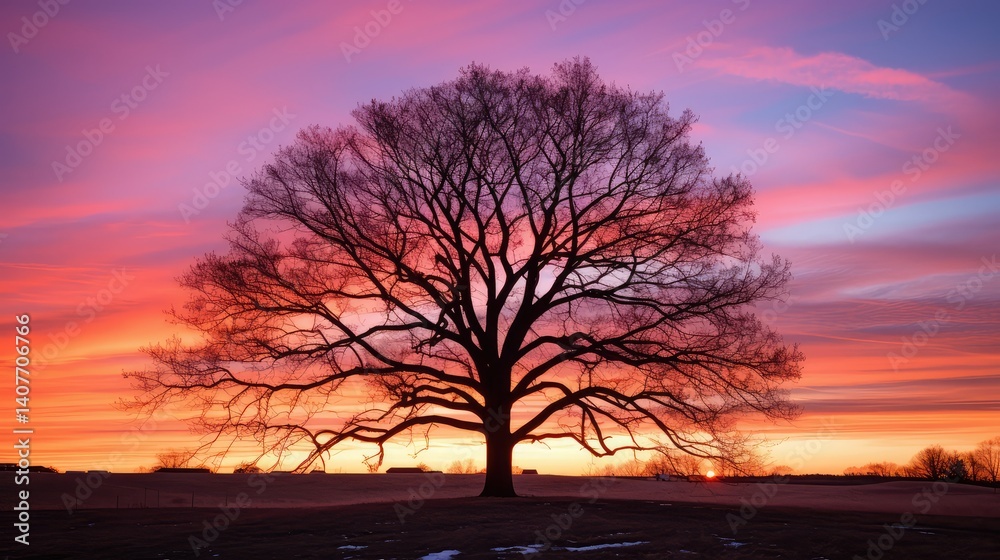 Fototapeta premium silhouette catalpa tree