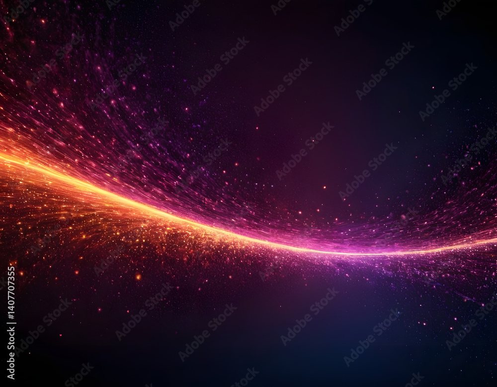 Obraz premium Modern Technology Particle Abstract Background Wallpaper. abstract background with glowing stars.