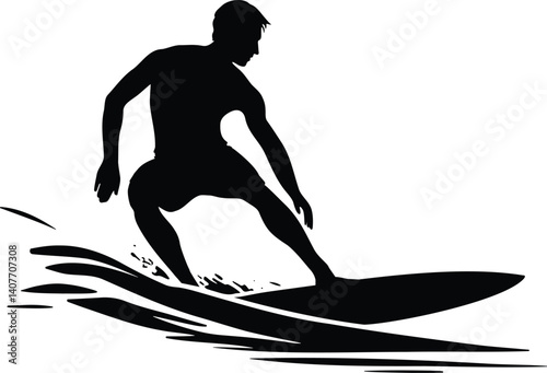 Kitesurfing Kite Surfing silhouette vector on white background.
