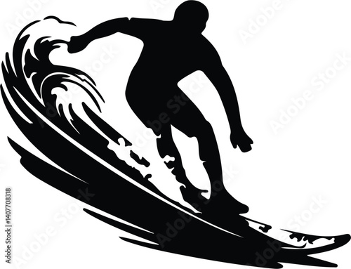 Kitesurfing Kite Surfing silhouette vector on white background.

