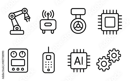 Vector outline icons: camera, people, film strip, clapboard, microphone, tv, speech bubble, thumbs up.