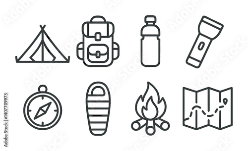 Police icons: badge, cap, radio, handcuffs, flashlight, whistle, notebook, baton.