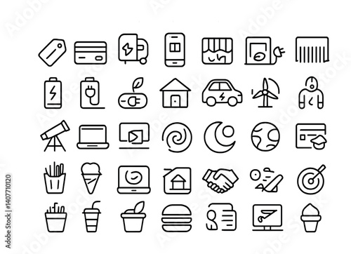 Makeup and beauty tools icon set featuring brush, lipstick, and mirror.