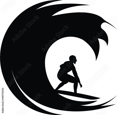 Kitesurfing Kite Surfing silhouette vector on white background.
