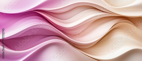 Fototapeta Naklejka Na Ścianę i Meble -  Soft pastel waves flowing across serene digital dune landscape