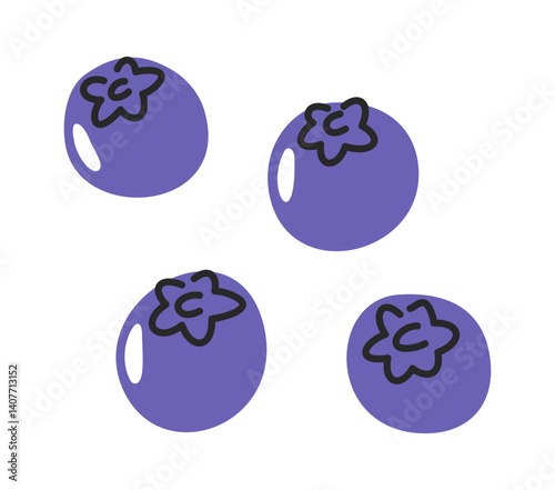 Hand drawn bilberry vitamin harvest