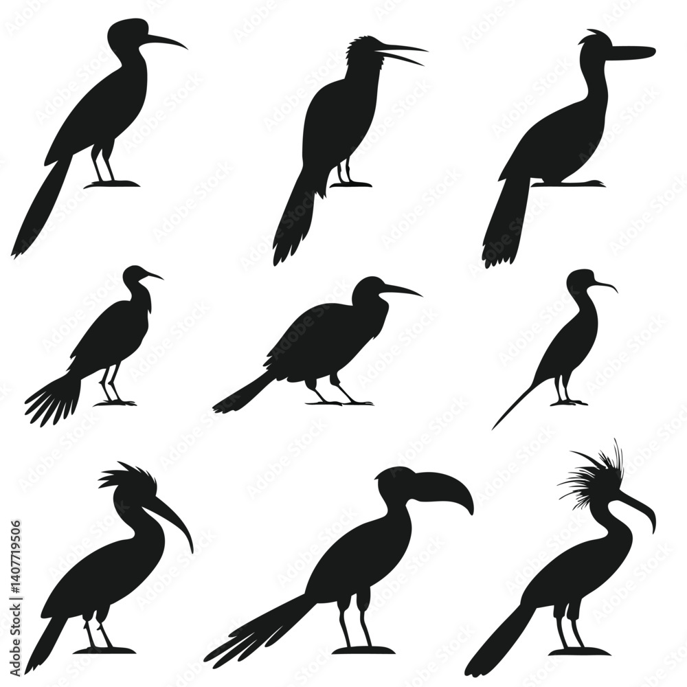 Fototapeta premium Bird Silhouette Compilation