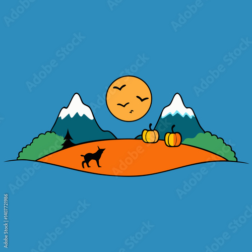 landscape with mountains