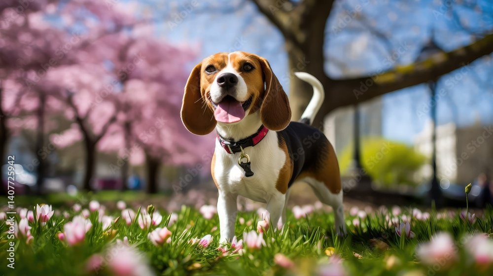 park beagle in spring park beagle in spring