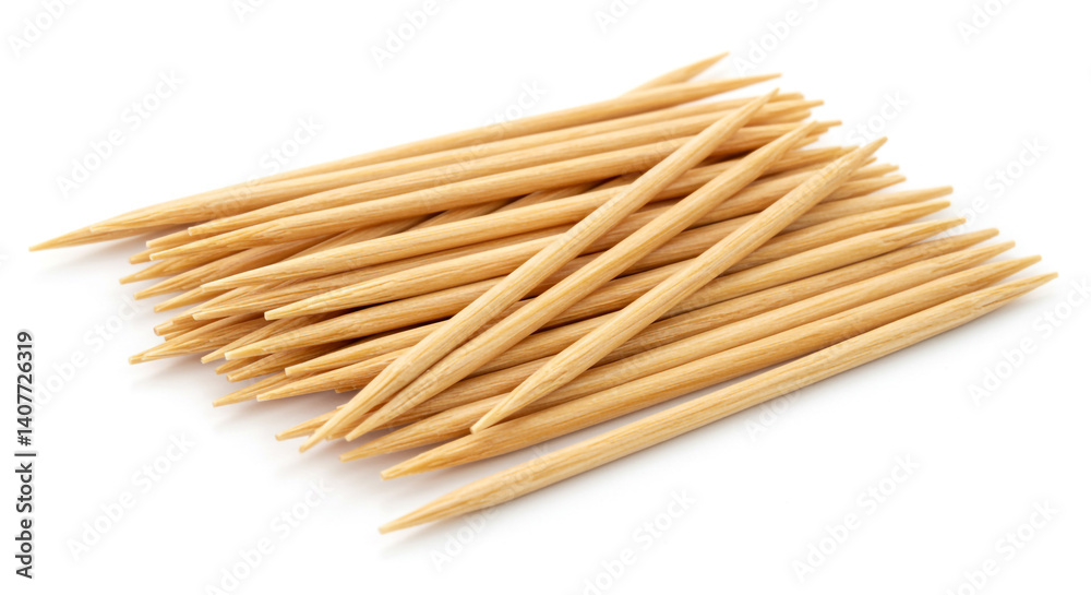 A pile of wooden toothpicks neatly arranged on a white background clean and simple perfect for A pile of wooden toothpicks neatly arranged on a white background clean and simple perfect for