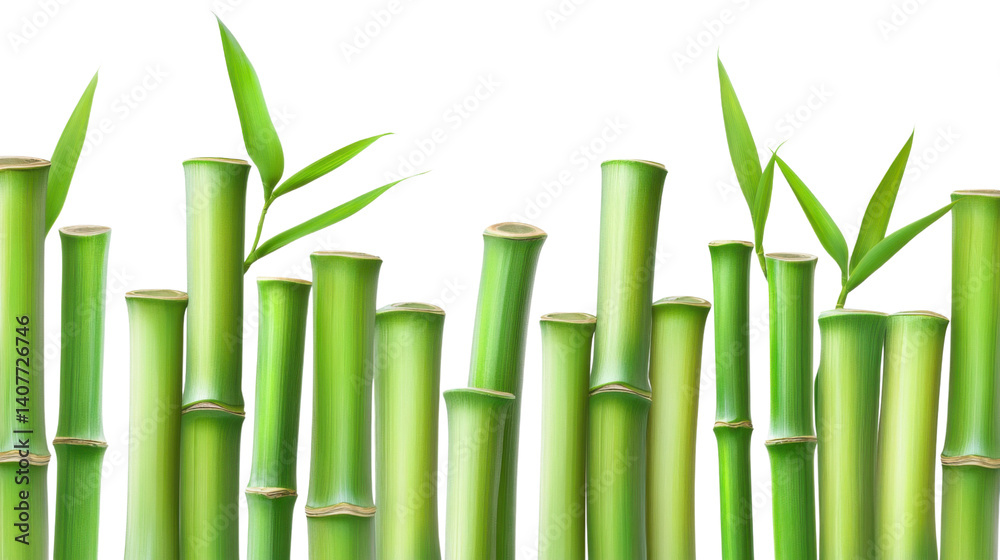 Obraz premium green bamboo leaves on white