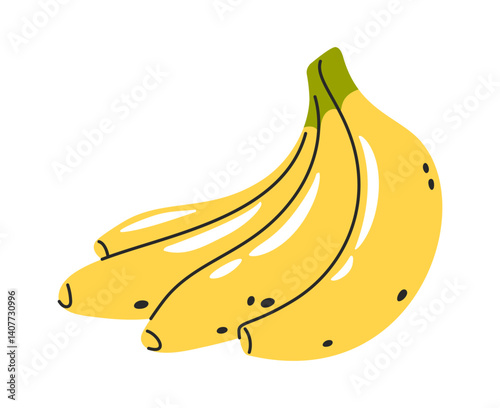Hand drawn fruit banana bunch