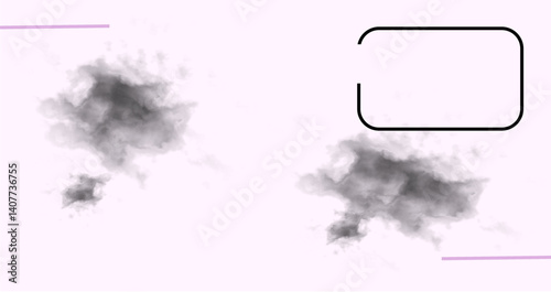 Abstract black smoke texture with modern tech frame elements.